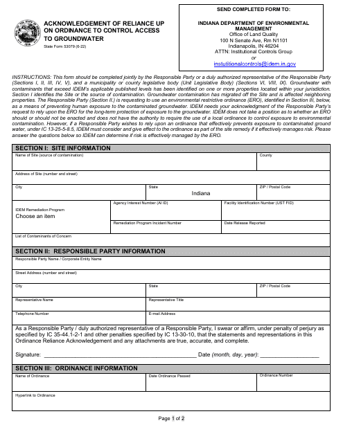 State Form 53079  Printable Pdf