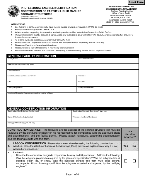 State Form 53085  Printable Pdf