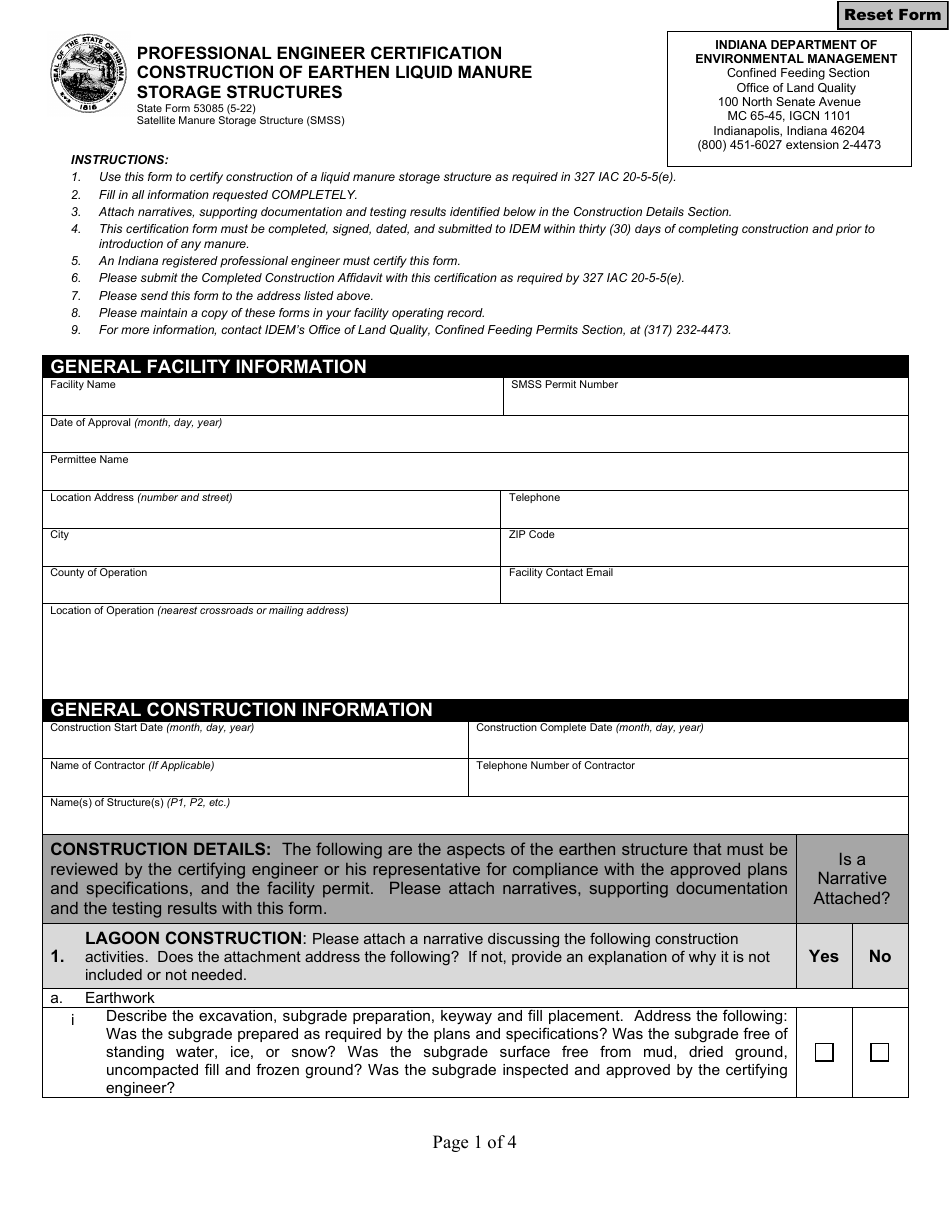 State Form 53085 - Fill Out, Sign Online and Download Fillable PDF ...