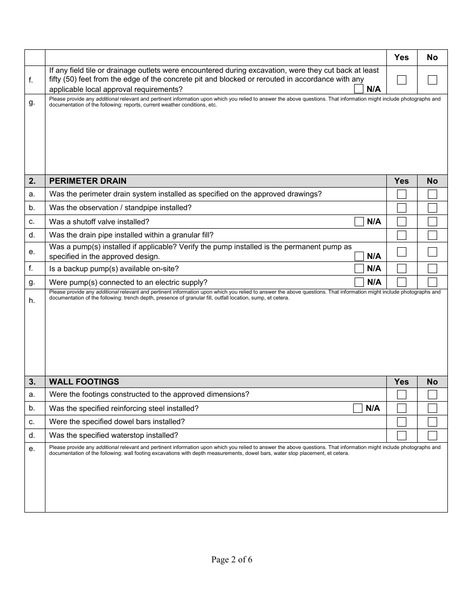 State Form 53086 Professional Engineer Certification Construction of Concrete Liquid Manure Storage Structures - Indiana, Page 2