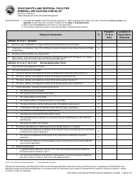 Document preview: State Form 53088 Solid Waste Land Disposal Facilities Renewal Application Checklist - Indiana