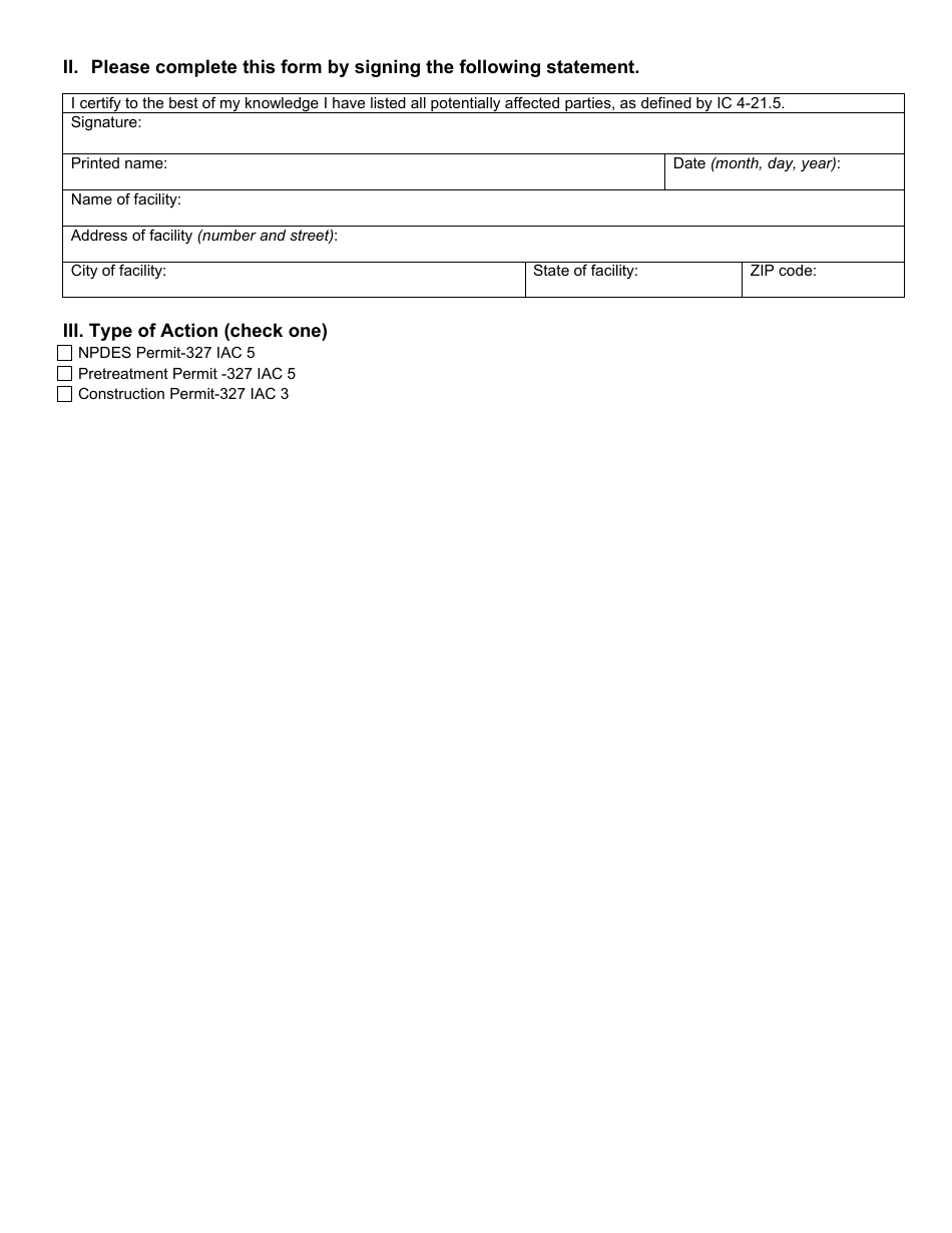 State Form 49456 Identification of Potentially Affected Parties - Indiana, Page 3
