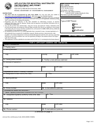 State Form 50271 Application for Industrial Wastewater Pretreatment (Iwp) Permit - Indiana
