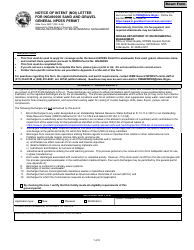 State Form 55917 Notice of Intent (Noi) Letter for Ing490000 Sand and Gravel General Npdes Permit - Indiana
