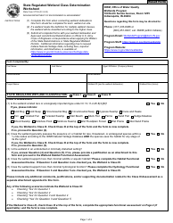 Document preview: State Form 57155 State Regulated Wetland Class Determination Worksheet - Indiana