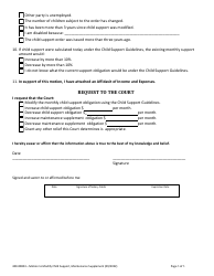 Form 400-00803 Motion to Modify Child Support, and/or Maintenance Supplement - Vermont, Page 3