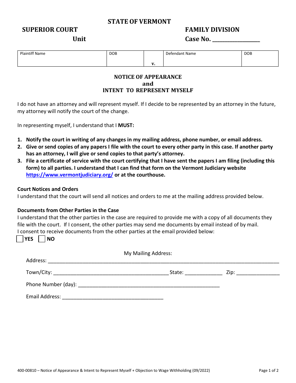 Form 400-00810 - Fill Out, Sign Online and Download Fillable PDF ...