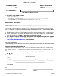 Form 700-00148 Notice of Appearance - Vermont