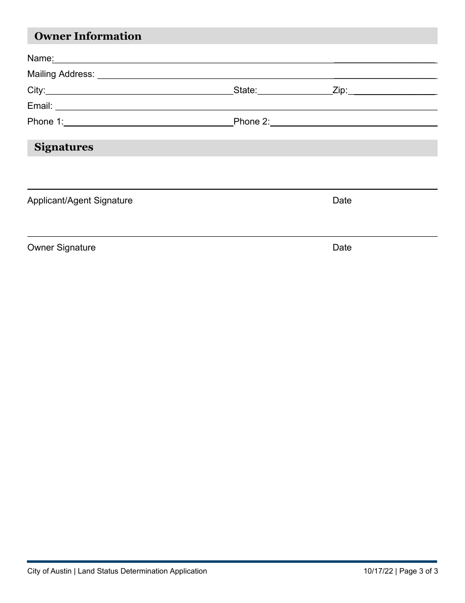 Land Status Determination Application - Platting Exception - City of Austin, Texas, Page 3