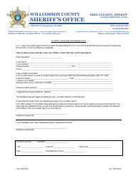 Document preview: Form LSUP.080.22RR Accident - Open Records Request Form - Williamson County, Texas