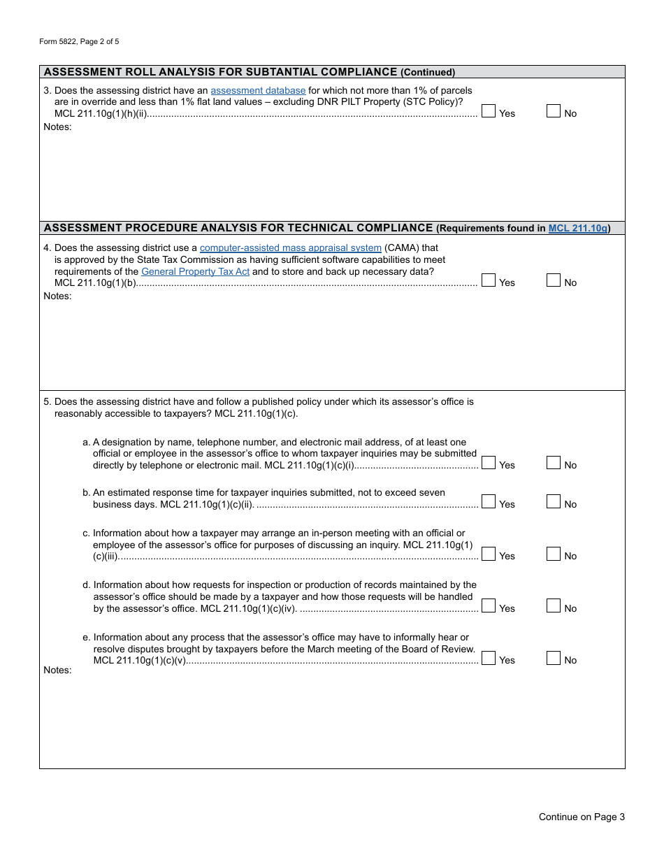 Form 5822 - Fill Out, Sign Online and Download Fillable PDF, Michigan ...