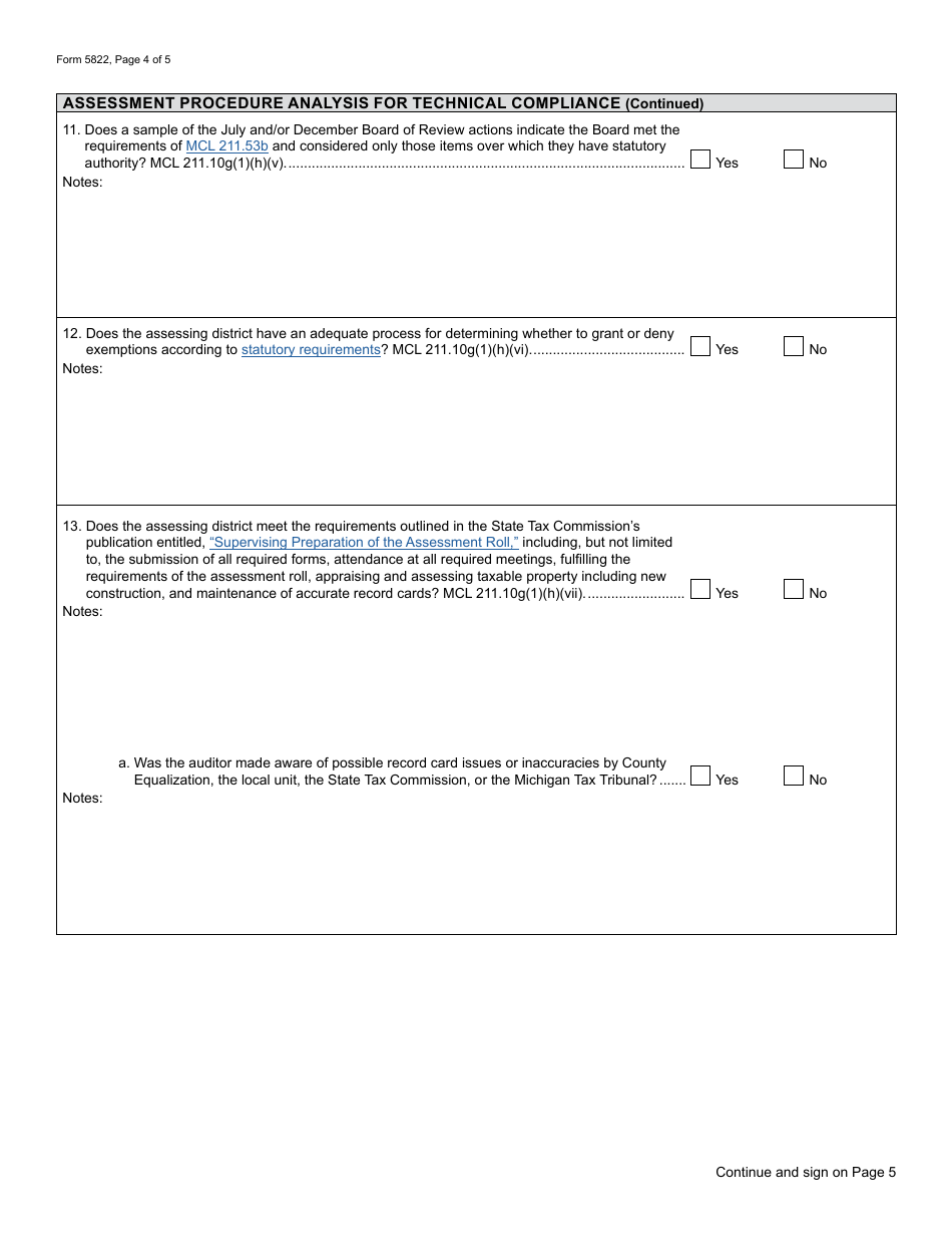 Form 5822 - Fill Out, Sign Online and Download Fillable PDF, Michigan ...