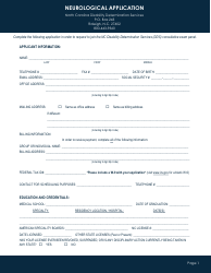 Document preview: Neurological Application - North Carolina