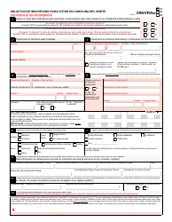 Document preview: Formulario 09NVRAW Solicitud De Inscripcion Para Votar En Carolina Del Norte - Nvra Agencies - North Carolina (Spanish)
