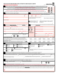 Formulario 09NVRAW Solicitud De Inscripcion Para Votar En Carolina Del Norte - Nvra Agencies - North Carolina (Spanish)