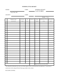 Document preview: Form SCCA503 Pending Civil Docket - South Carolina
