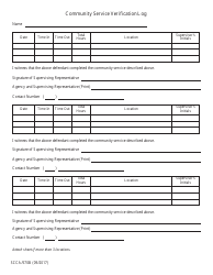 Document preview: Form SCCA/570B Community Service Verification Log - South Carolina
