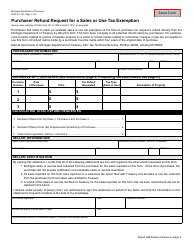 Form 5633 Purchaser Refund Request for a Sales or Use Tax Exemption - Michigan