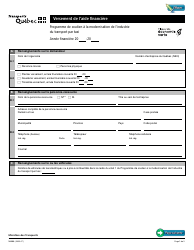 Forme V-3022 Versement De L&#039;aide Financiere - Quebec, Canada (French)