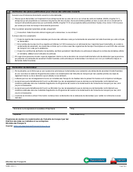 Forme V-3022 Versement De L&#039;aide Financiere - Quebec, Canada (French), Page 2