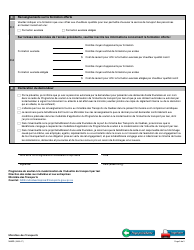 Forme V-3079 Demande Initiale D&#039;aide Financiere Pour La Formation - Chauffeurs De Taxi Adaptes - Quebec, Canada (French), Page 2