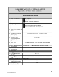 Application for State Grant Assistance - Illinois