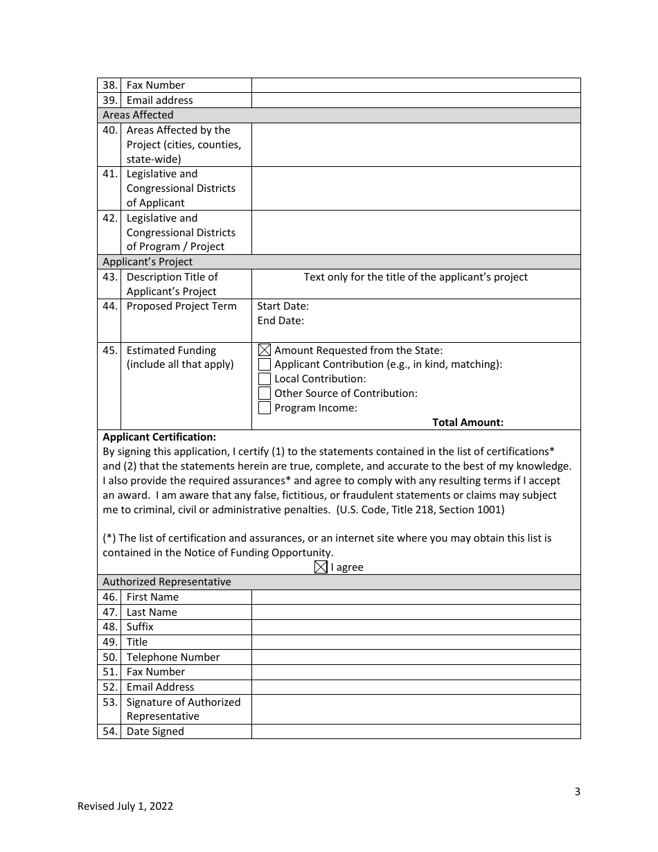 Application for State Grant Assistance - Illinois, Page 3
