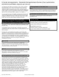 Forme GRC RCMP5492 Demande D&#039;enregistrement D&#039;armes a Feu a Autorisation Restreinte Et Prohibees Acquises Par Cession - Canada (French), Page 3