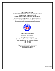 Residential Tax Abatement Multifamily Structure Application - City of Cleveland, Ohio