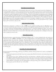 Residential Tax Abatement Multifamily Structure Application - City of Cleveland, Ohio, Page 2