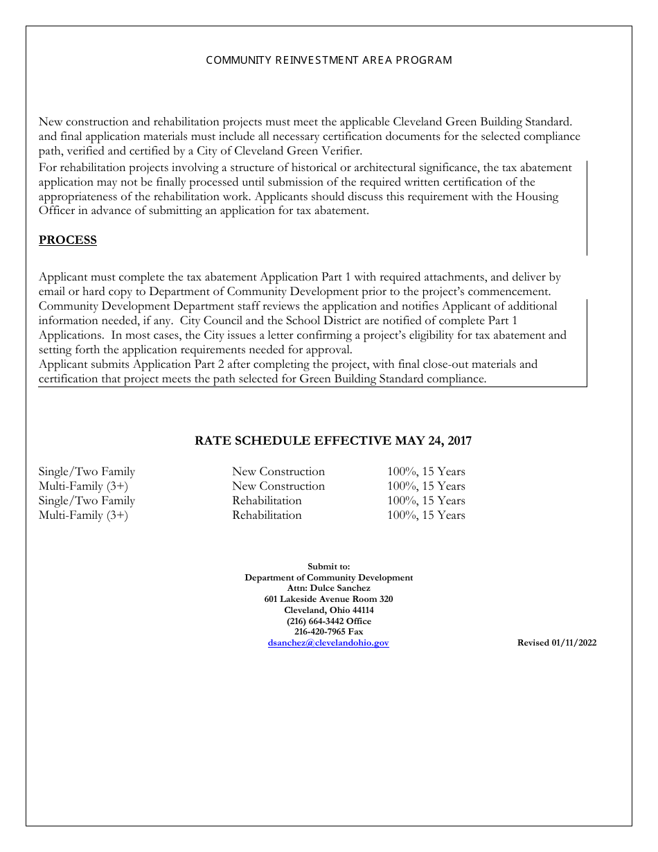 Residential Tax Abatement Multifamily Structure Application - City of Cleveland, Ohio, Page 3