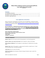 Document preview: Instructions for Illinois Water Pollution Control Loan Program (Wpclp) Application Package - Illinois