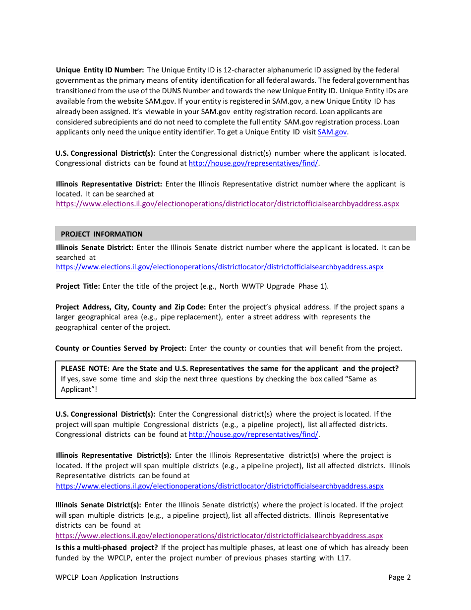 Instructions for Illinois Water Pollution Control Loan Program (Wpclp) Application Package - Illinois, Page 2