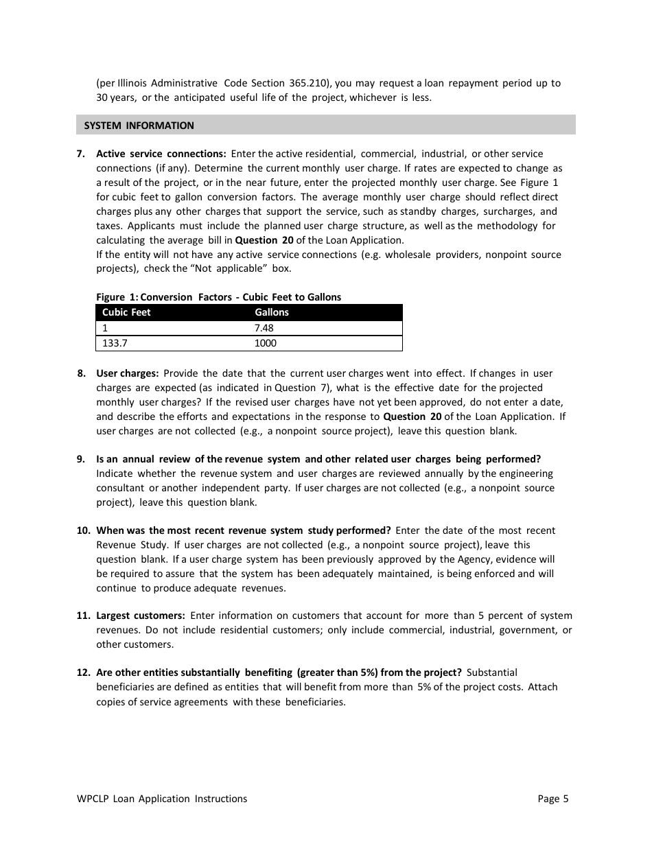Instructions for Illinois Water Pollution Control Loan Program (Wpclp) Application Package - Illinois, Page 5