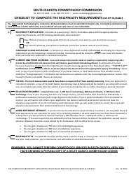 Reciprocity Application for License to Practice in South Dakota - South Dakota, Page 2