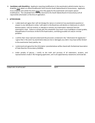 Form BOA4 Uniform CPA Re-examination Application - South Dakota, Page 2