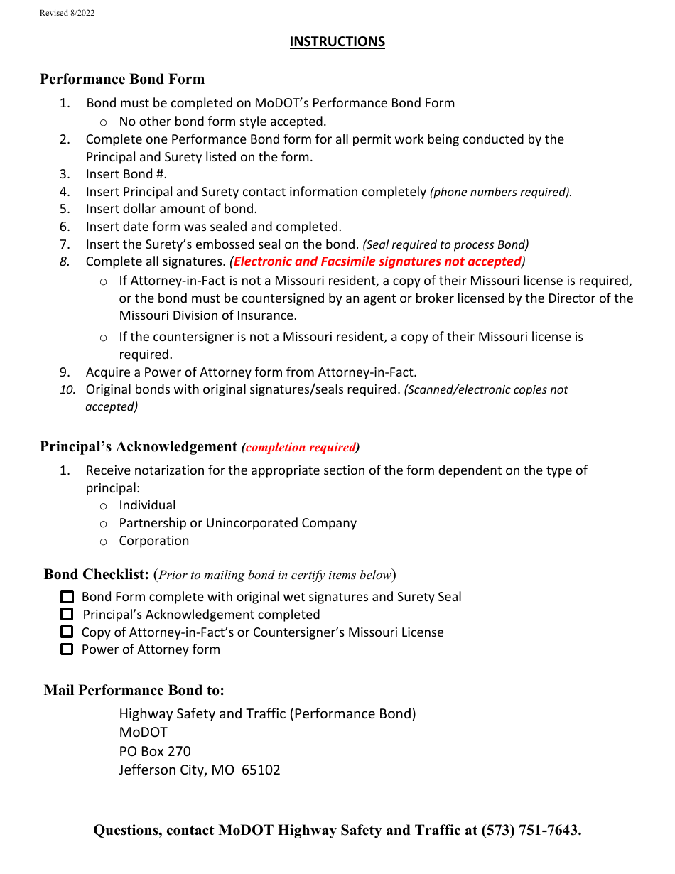 Performance Bond - Missouri, Page 3
