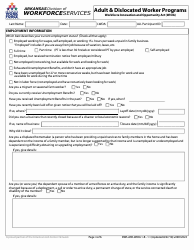Form 1.1 Application - Adult &amp; Dislocated Worker Programs - Arkansas, Page 4