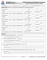 Form 1.1 Application - Adult &amp; Dislocated Worker Programs - Arkansas, Page 5