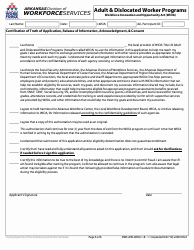 Form 1.1 Application - Adult &amp; Dislocated Worker Programs - Arkansas, Page 6