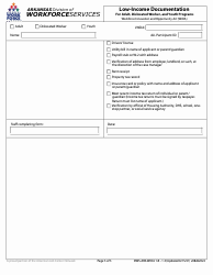 Form 1.3 Low-Income Documenation for Adult, Dislocated Worker, and Youth Program - Arkansas, Page 5