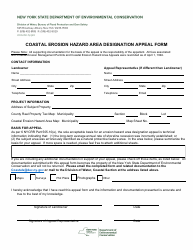 Document preview: Coastal Erosion Hazard Area Designation Appeal Form - New York