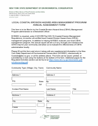 Document preview: Local Coastal Erosion Hazard Area Management Program Annual Assessment Form - New York