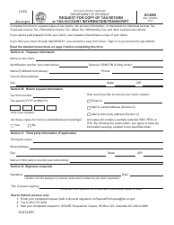 Form SC4506 Request for Copy of Tax Return or Tax Account Information/Transcript - South Carolina