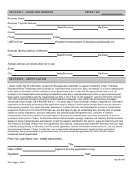 Waste Transporter Permit Application - New York, Page 2