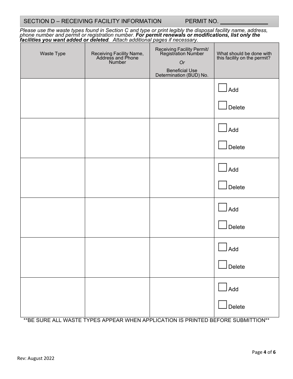 Waste Transporter Permit Application - New York, Page 4