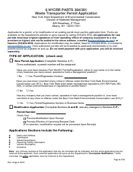 Document preview: Waste Transporter Permit Application - New York