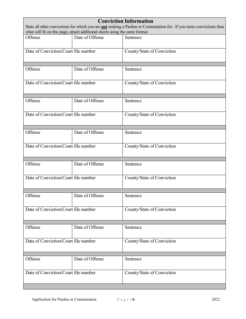Application for Pardon or Commutation - Minnesota, Page 6