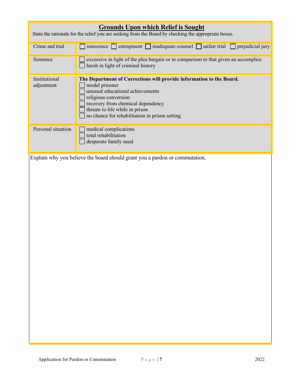 Application for Pardon or Commutation - Minnesota, Page 7