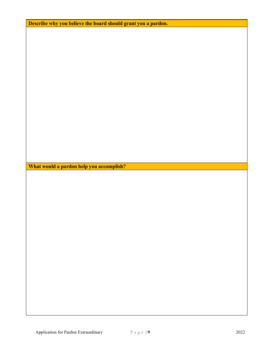 Application for Pardon Extraordinary - Minnesota, Page 9